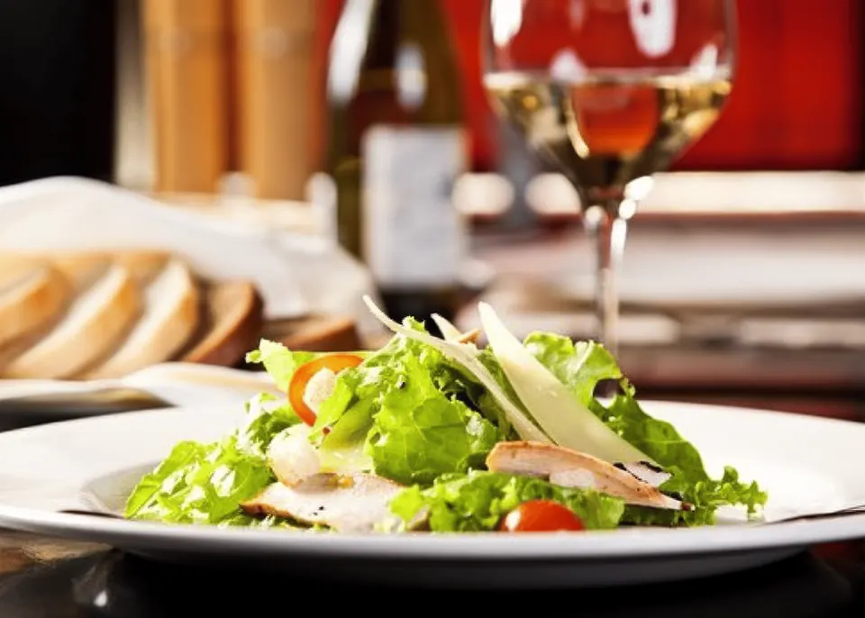 Chicken salad with fresh greens